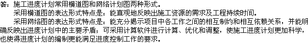 2010一級(jí)建造師《市政工程》輔導(dǎo)資料：進(jìn)度計(jì)劃表達(dá)方法