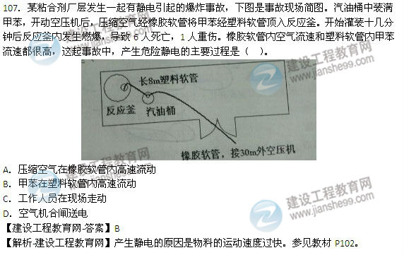 2014年安全工程師《安全生產(chǎn)技術(shù)》試題及答案詳解107題