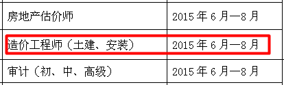 南通人事考試網(wǎng)公布2015年造價工程師報名時間