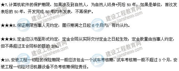 2015年二建法規(guī)數(shù)字考點(diǎn)總結(jié)第一章：建設(shè)工程基本法律知識