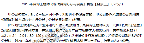 2016年咨詢工程師《現(xiàn)代咨詢方法與實務(wù)》試題解析（案例三）