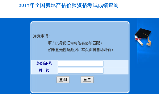 2017年房地產估價師考試成績查詢入口已開通