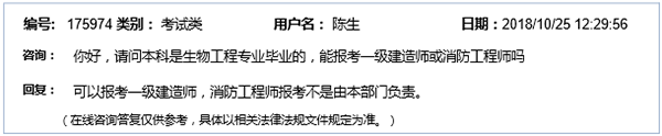 生物工程專業(yè)可以報考2019一級建造師考試嗎