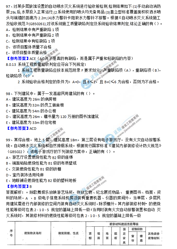 2018一級消防工程師《消防安全技術(shù)實(shí)務(wù)》試題及答案解析