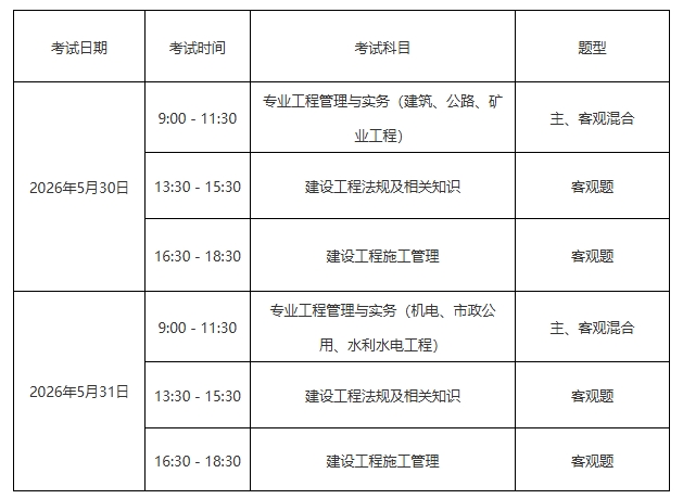 考試科目時間安排 考試科目時間安排